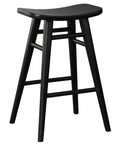 Aria Oval Solid Mahogany Timber Counter Stool (Black)