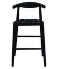 Elliot Barstool with Leather - Set of 2 (Black)