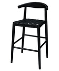 Elliot Barstool with Leather - Set of 2 (Black)