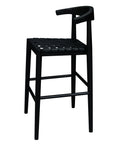 Elliot Barstool with Leather - Set of 2 (Black)