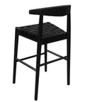 Elliot Genuine Leather Barstool (Black)