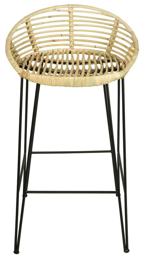 RTA Rounded Rattan Bar Stool