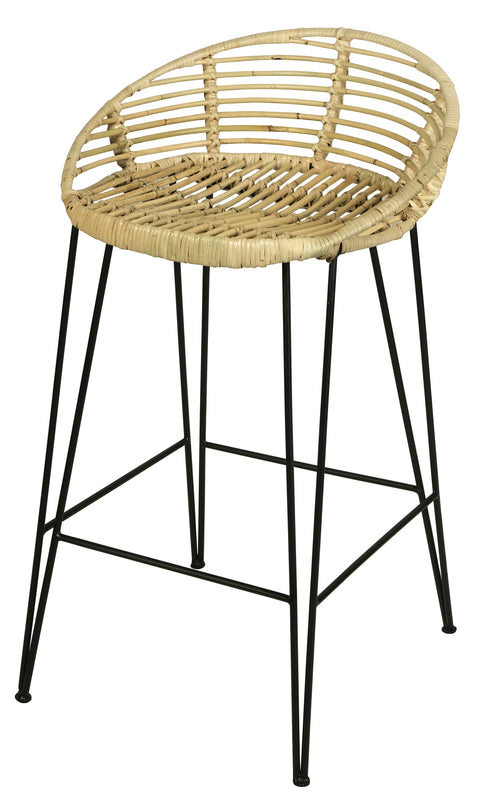 RTA Rounded Rattan Bar Stool