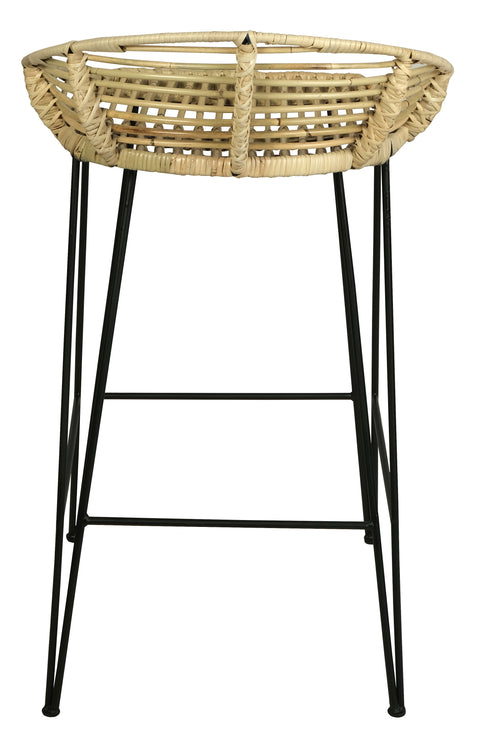 RTA Rounded Rattan Bar Stool