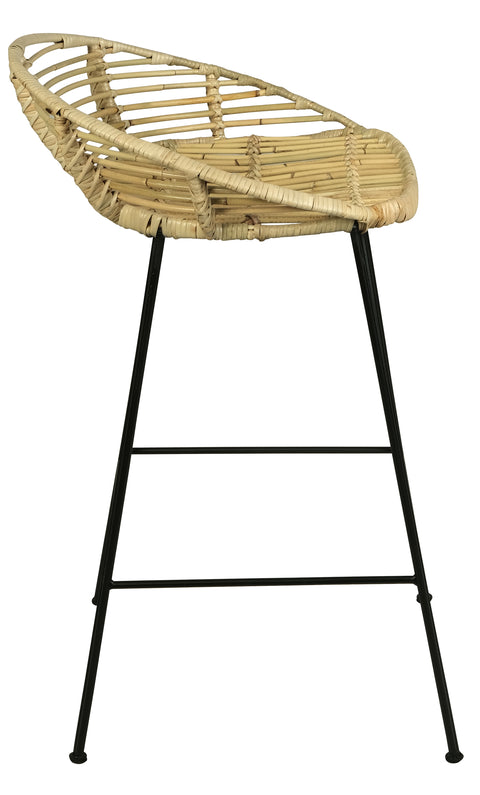 RTA Rounded Rattan Bar Stool