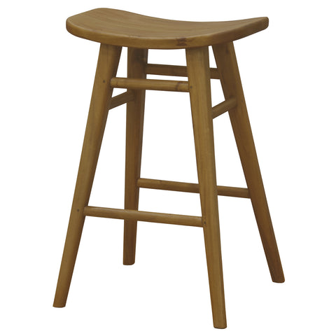 Aria Oval Solid Mahogany Timber Counter Stool (Caramel)