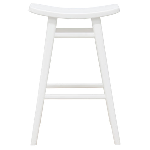Aria Oval Solid Mahogany Timber Counter Stool (White)