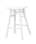 Aria Oval Solid Mahogany Timber Counter Stool (White)