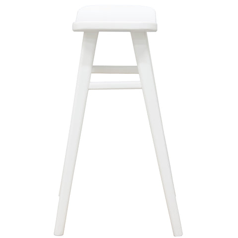 Aria Oval Solid Mahogany Timber Counter Stool (White)