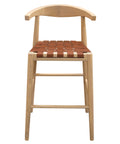Elliot Barstool with Leather - Set of 2 (Natural)