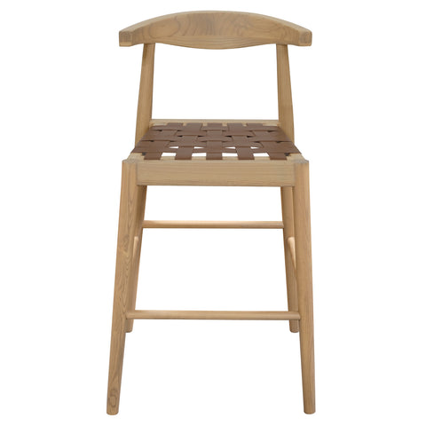 Elliot Genuine Leather Barstool (Natural)