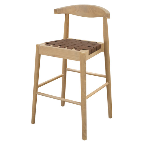 Elliot Genuine Leather Barstool (Natural)