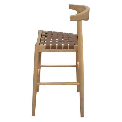Elliot Genuine Leather Barstool (Natural)