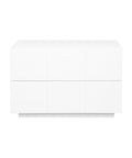 Hudson 2 Drawer Bedside Table (White)
