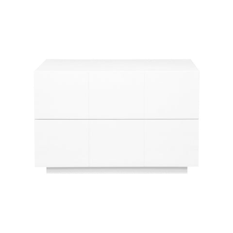 Hudson 2 Drawer Bedside Table (White)