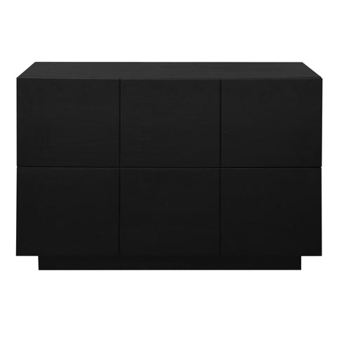 Hudson 2 Drawer Bedside Table (Black)
