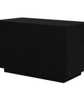 Hudson 2 Drawer Bedside Table (Black)