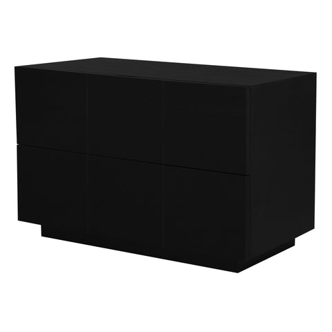 Hudson 2 Drawer Bedside Table (Black)
