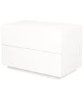 Hudson 2 Drawer Bedside Table (White)