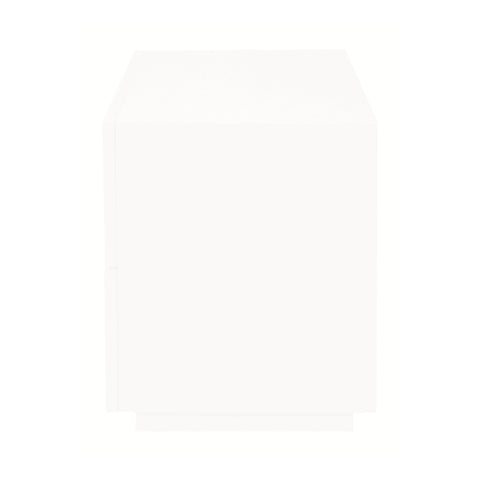 Hudson 2 Drawer Bedside Table (White)