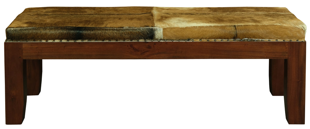 Large Studded Goat Hide Bench – Centrum Furniture