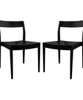Moller Solid Mahogany Timber Dining Chair – Set of 2 (Black)