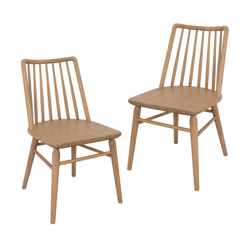 Riviera Solid Oak Dining Chair - Set of 2