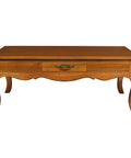French Provincial 2 Drawer Coffee Table (Light Pecan)