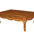 French Provincial 2 Drawer Coffee Table (Light Pecan)