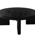 Apollo Solid Mindi Timber Round Coffee Table (Black)