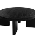 Apollo Solid Mindi Timber Round Coffee Table (Black)