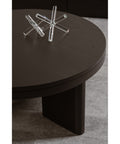 Apollo Solid Mindi Timber Round Coffee Table (Black)