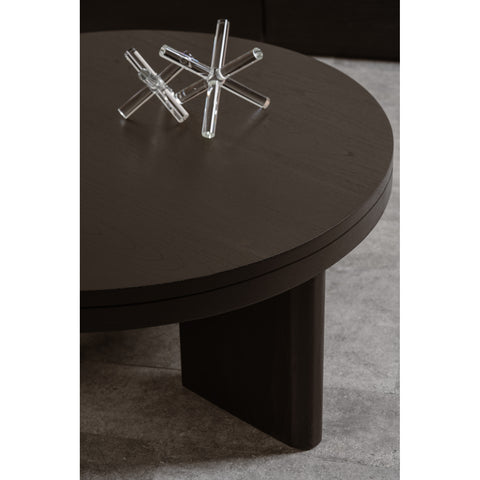 Apollo Solid Mindi Timber Round Coffee Table (Black)