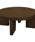 Apollo Solid Mindi Timber Round Coffee Table (Walnut)
