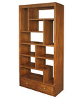 Amsterdam 10 Cube Shelf with 2 Drawer (Light Pecan)