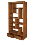 Amsterdam 10 Cube Shelf with 2 Drawer (Light Pecan)