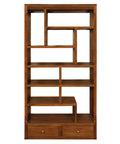 Amsterdam 10 Cube Shelf with 2 Drawer (Light Pecan)