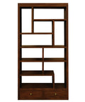 Amsterdam 10 Cube Shelf with 2 Drawer (Mahogany)