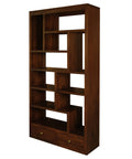 Amsterdam 10 Cube Shelf with 2 Drawer (Mahogany)
