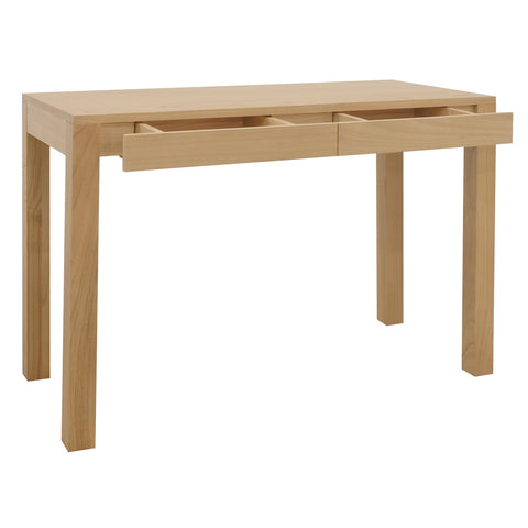 Amsterdam 2 Drawer Solid Mindi Timber Desk (Natural)