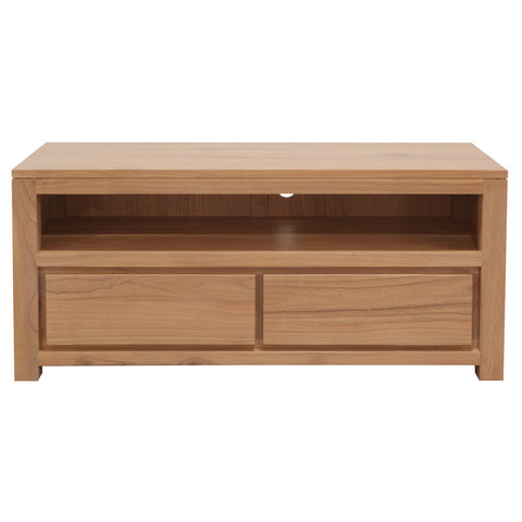 Amsterdam 2 Drawer Solid Mindi Timber Entertainment Unit (Natural)