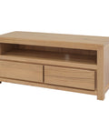 Amsterdam 2 Drawer Solid Mindi Timber Entertainment Unit (Natural)