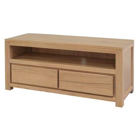 Amsterdam 2 Drawer Solid Mindi Timber Entertainment Unit (Natural)