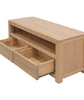 Amsterdam 2 Drawer Solid Mindi Timber Entertainment Unit (Natural)