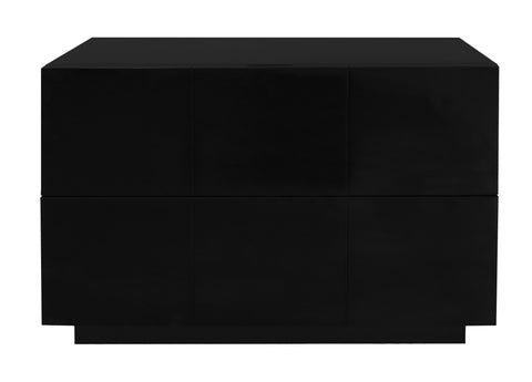 Hudson 2 Drawer Bedside Table (Black)