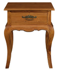 French Provincial 1 Drawer Lamp Table (Light Pecan)