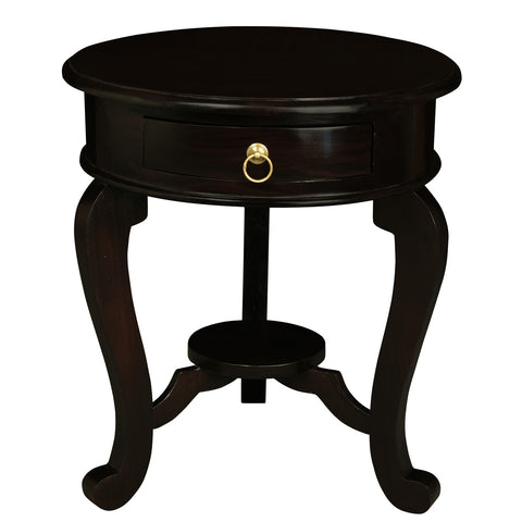 Round Cabriol Leg 1 Drawer Lamp Table