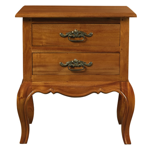 French Provincial 2 Drawer Lamp Table