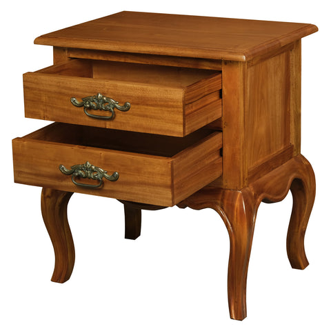 French Provincial 2 Drawer Lamp Table