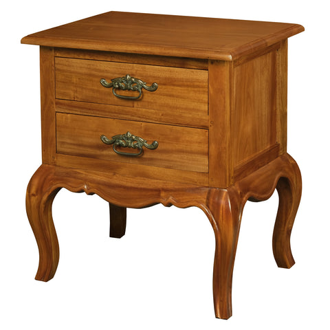 French Provincial 2 Drawer Lamp Table